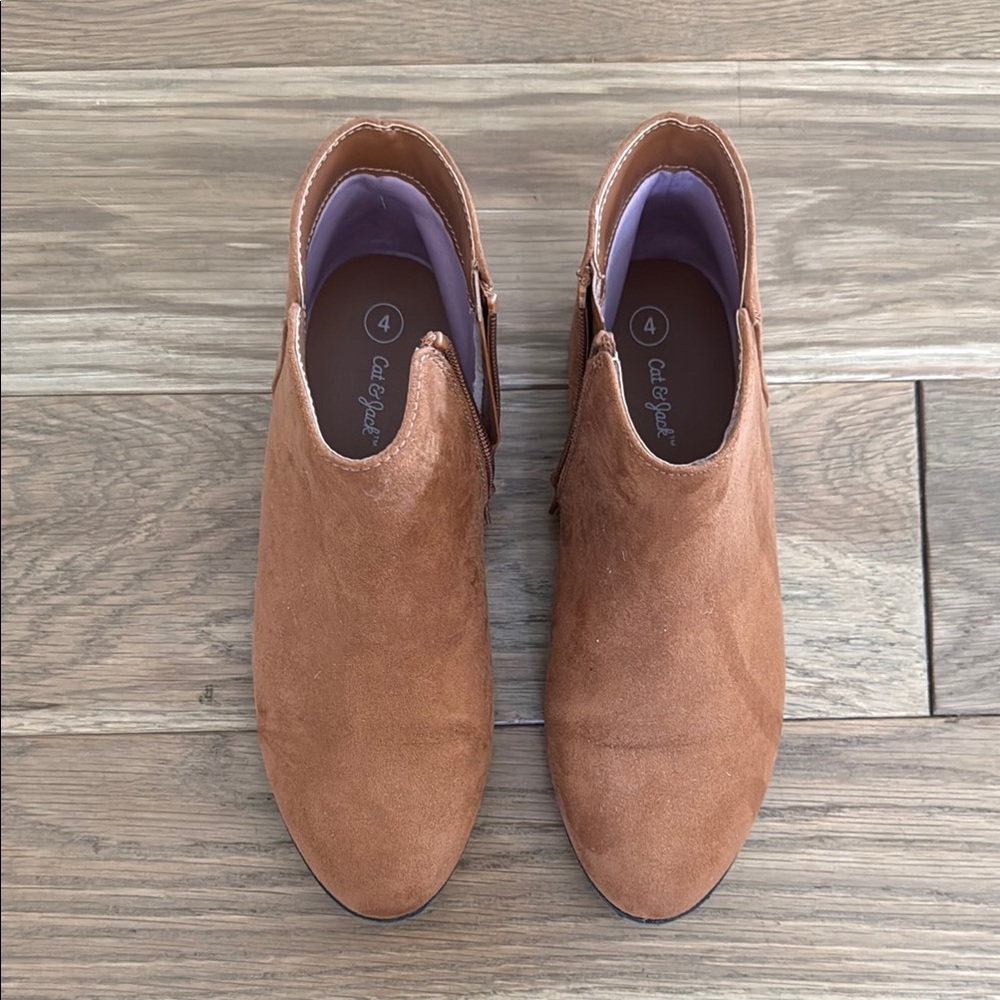 Girls Brown Suede Like Ankle Boots